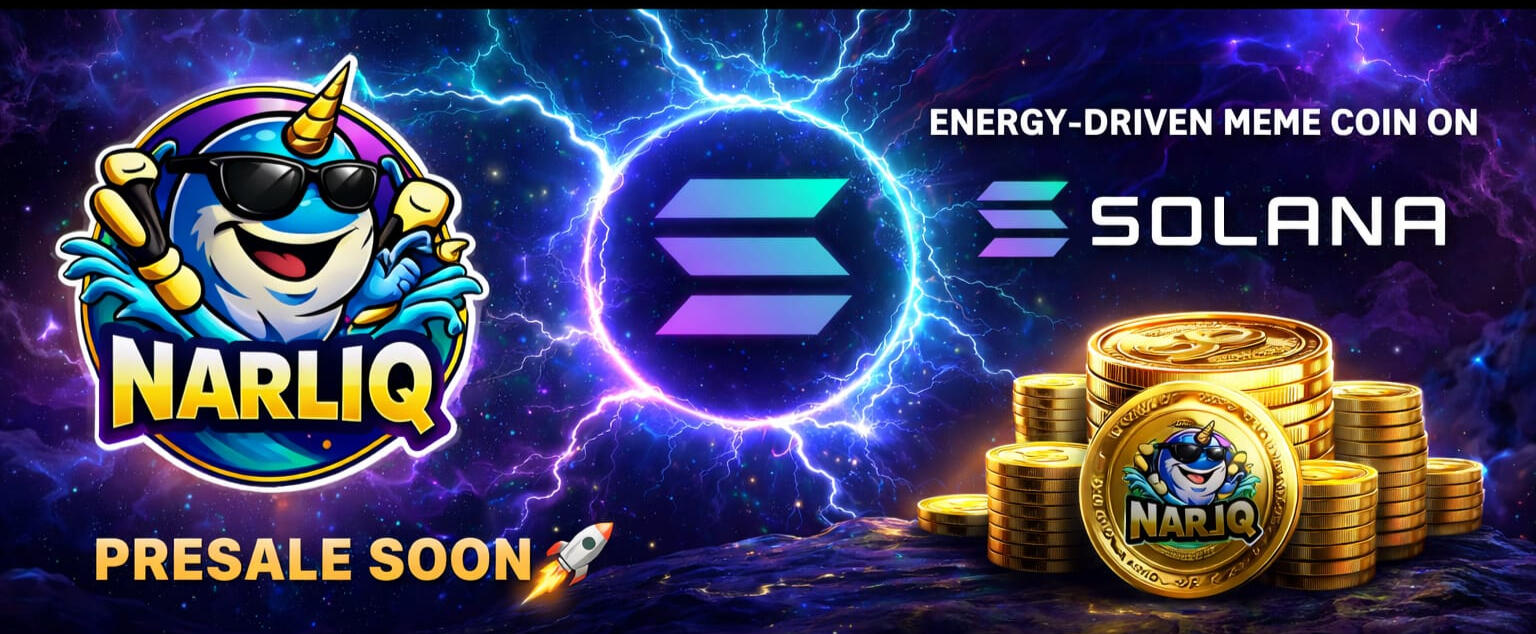 NARLIQ Coin on Solana. Community-driven meme coin. Presale launching soon.